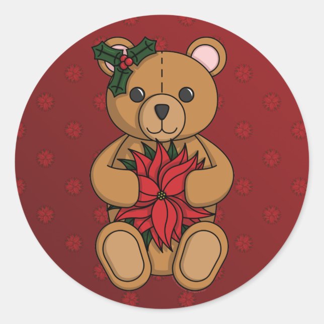 Adesivo Redondo Ursinho Gift Sticker (Frente)