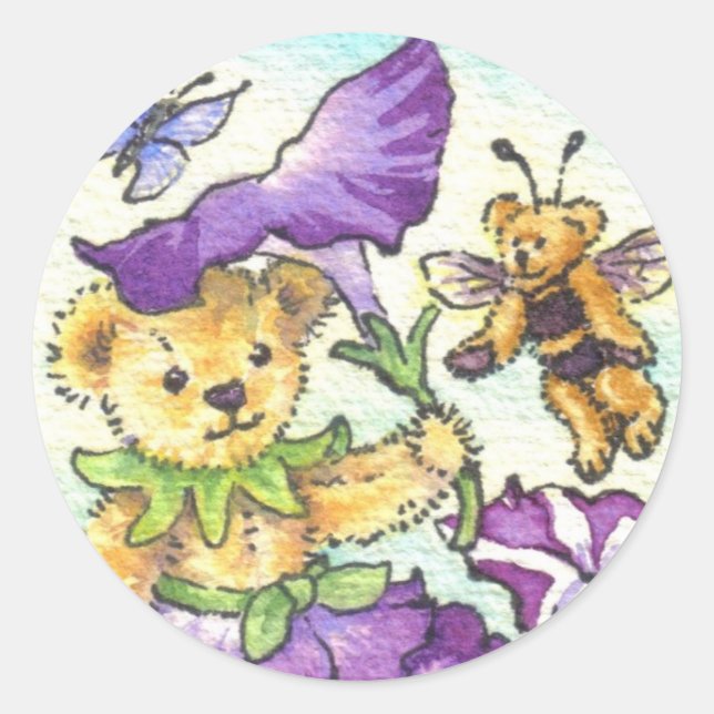 Adesivo Redondo Ursinho Petunia (Frente)