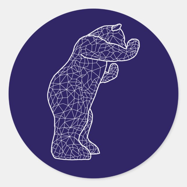 Adesivo Redondo urso azul (Frente)