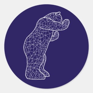 Adesivo Redondo urso azul