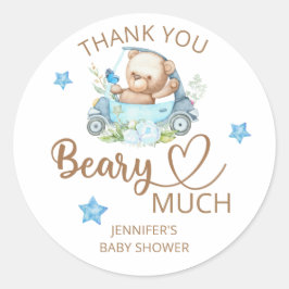 Adesivo Redondo Urso bebê do urso Teddy Muito obrigado