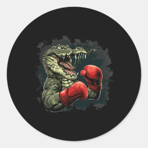 Adesivo Redondo Urso Boxeador Com Luvas de Boxe Kickboxing Boxe Di