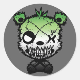 Adesivo Redondo Urso Colorido do Sinalizador do Orgulho Aromântico