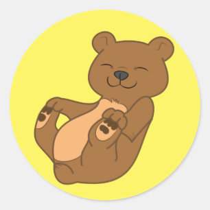Adesivo Redondo Urso Cub de Brown