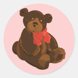 Adesivo Redondo Urso de desenho animado bonito