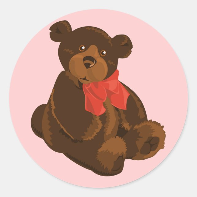 Adesivo Redondo Urso de desenho animado bonito (Frente)