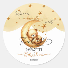 Adesivo Redondo Urso De Dormência De Cana Aquosa No Chá de fraldas