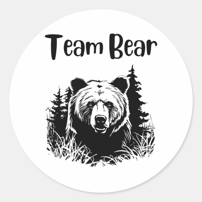 Adesivo Redondo Urso de Equipe (Frente)