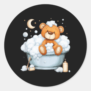 Adesivo Redondo Urso de Espuma para Banho com Bolhas para Banheira