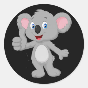 Adesivo Redondo Urso de Koala animado