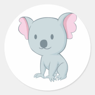 Adesivo Redondo Urso de Koala australiano do bebê