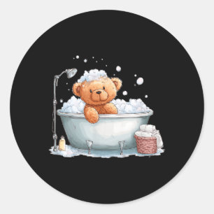 Adesivo Redondo Urso de pelúcia de espuma engraçado fantasiado de
