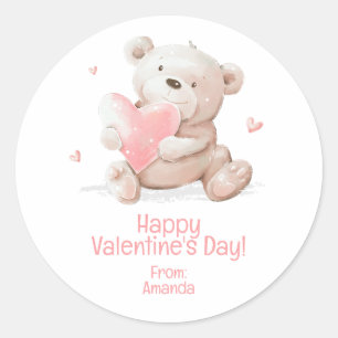 Adesivo Redondo Urso de pelúcia personalizado para o Dia dos Namor