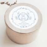 Adesivo Redondo Urso de pelúcia Vintage armação floral chá de fral<br><div class="desc">Estão disponíveis itens de Correspondência com o adesivo redondo clássico Toile chá de fraldas Classic Round.</div>