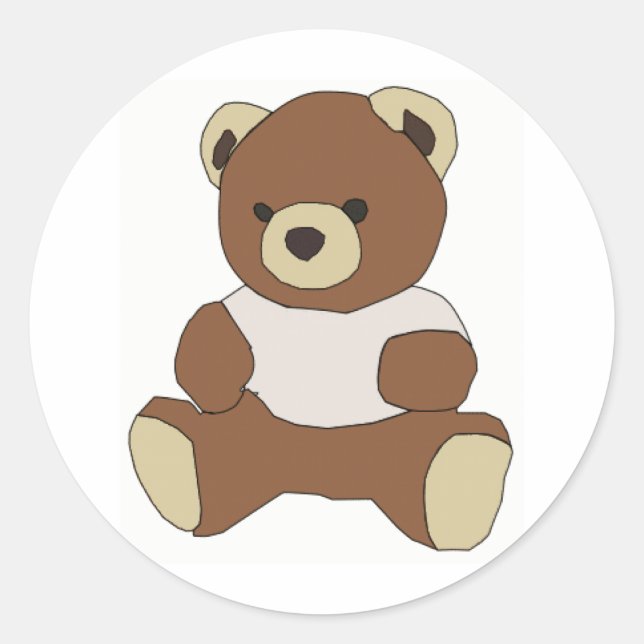 Adesivo Redondo Urso de Teddy (Frente)