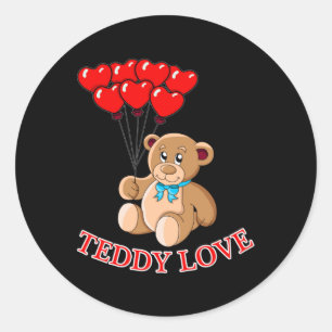 Adesivo Redondo Urso de Teddy Adorava Bebê Fofo Fofo Ideia