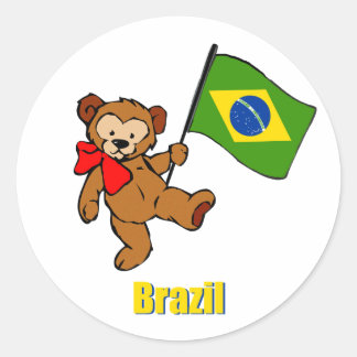Adesivo Redondo Urso de Teddy Brasil
