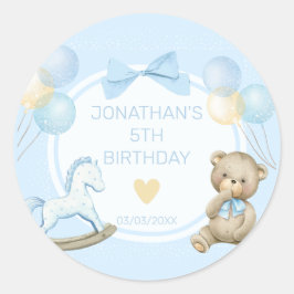 Adesivo Redondo Urso De Teddy E Cavalo De Rocco