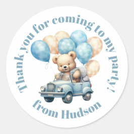 Adesivo Redondo Urso de Teddy num Autocolante