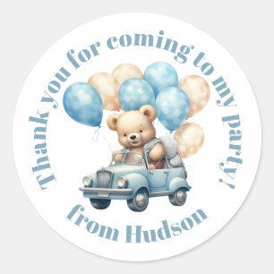 Adesivo Redondo Urso de Teddy num Autocolante