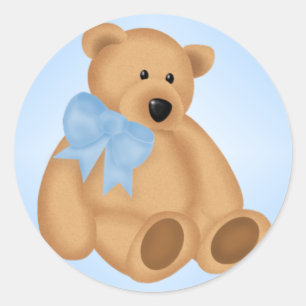 Adesivo Redondo Urso de ursinho bonito, para o bebé