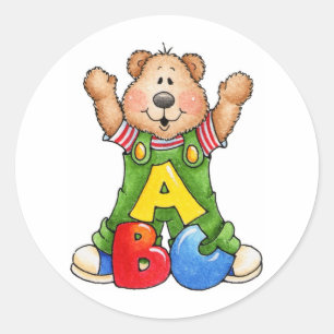 Adesivo Redondo Urso de ursinho de ABC