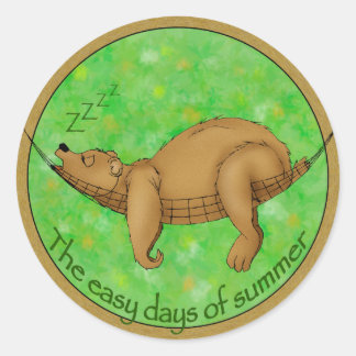 Adesivo Redondo urso de verão fácil
