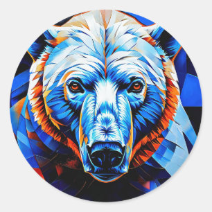 Adesivo Redondo Urso de Vidro