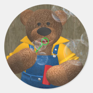 Adesivo Redondo Urso Dinky: Bolhas de sopro