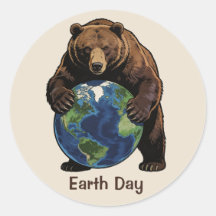 Urso do Dia da Terra Abraçando o Design do Planeta