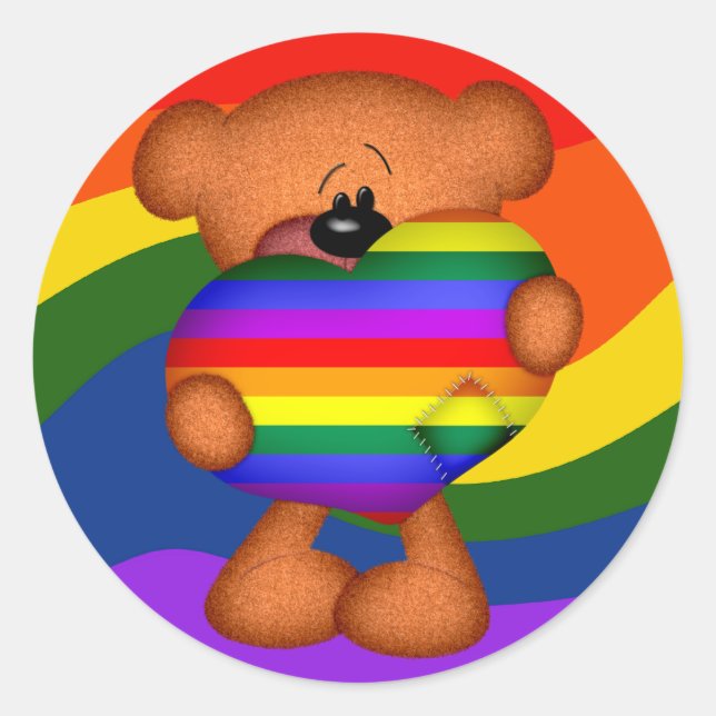 Adesivo Redondo Urso do Oração do Orgulho (Frente)