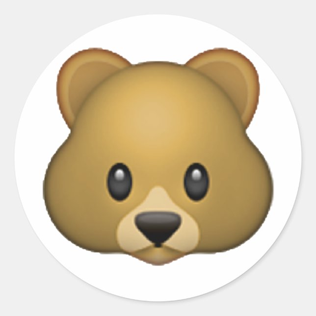 Adesivo Redondo Urso - Emoji (Frente)