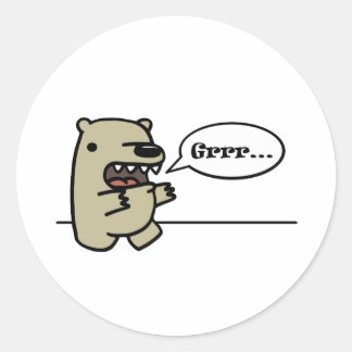 Adesivo Redondo Urso Grizzly
