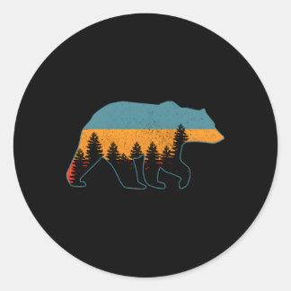 Adesivo Redondo Urso Grizzly Caçando Natureza