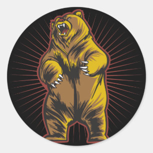 Adesivo Redondo Urso irritado