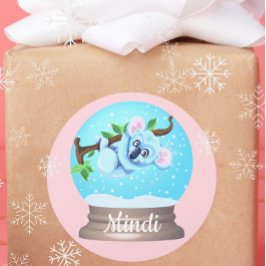 Adesivo Redondo Urso Koala, bonitinho lóbulo-de-neve