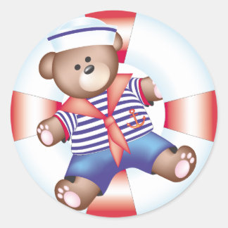 Adesivo Redondo urso náutico