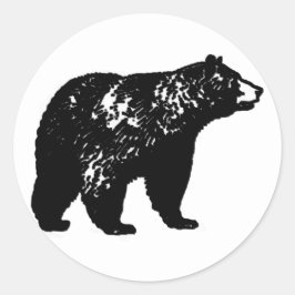 Adesivo Redondo Urso Negro