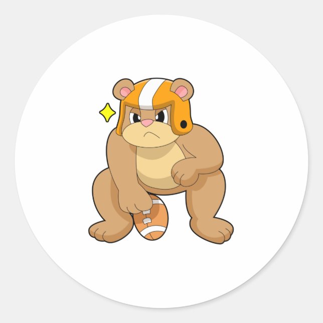 Adesivo Redondo Urso no Futebol (Frente)