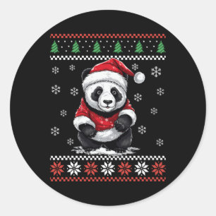 Adesivo Redondo Urso Panda Natal Feio Natal Para Adultos Crianças