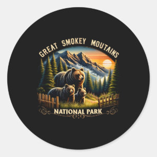 Adesivo Redondo Urso Parque Nacional Great Smokey Mountains Urso P