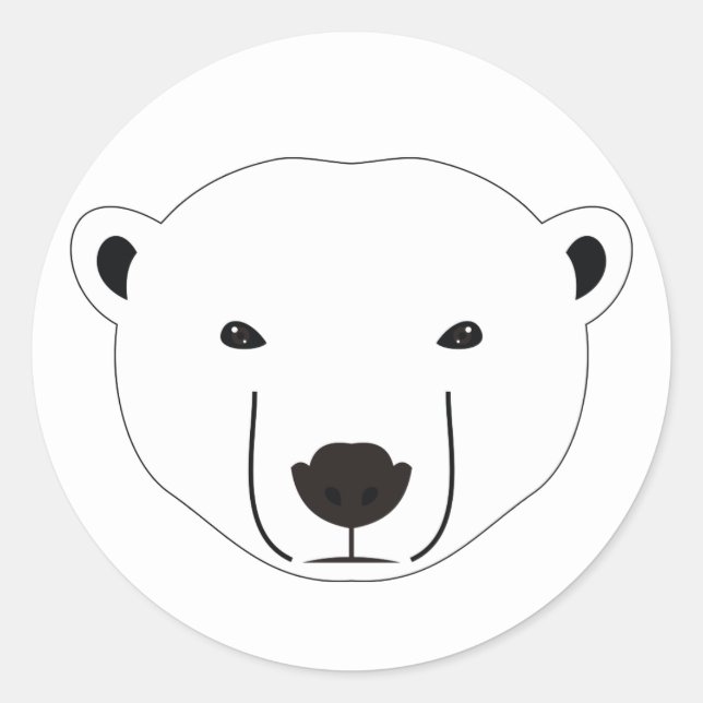 Adesivo Redondo Urso Polar (Frente)
