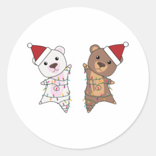 Adesivo Redondo Urso Polar Animais Curiosos De Natal