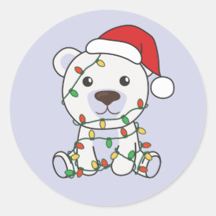 Adesivo Redondo Urso Polar Animais de inverno Ursos Polares