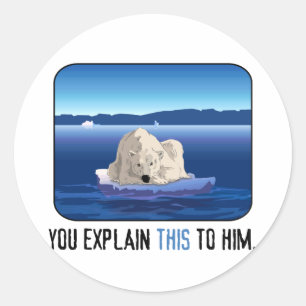 Adesivo Redondo Urso Polar Ártico