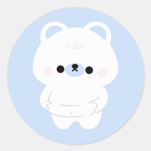 Adesivo Redondo Urso Polar Chonky