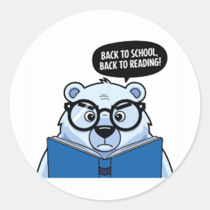 Adesivo Redondo Urso Polar De Animais Bons De Volta À Escola