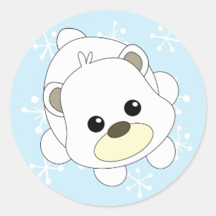 Adesivo Redondo Urso polar de Cutie