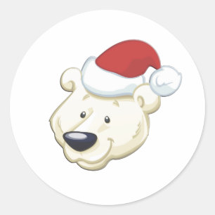 Adesivo Redondo Urso Polar de Natal