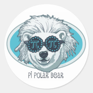 Adesivo Redondo Urso polar do Pi